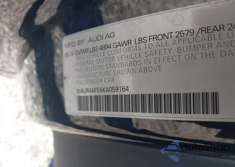 2019 Audi S5 3.0T Premium из США, поврежденный, VIN WAUR4AF56KA059164